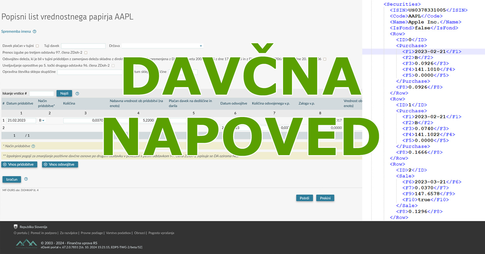 davčna napoved