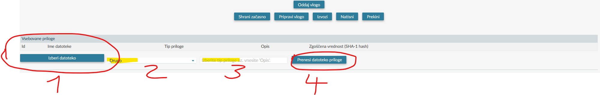 eDavki uvoz XML - uvoz dokumenta priloge